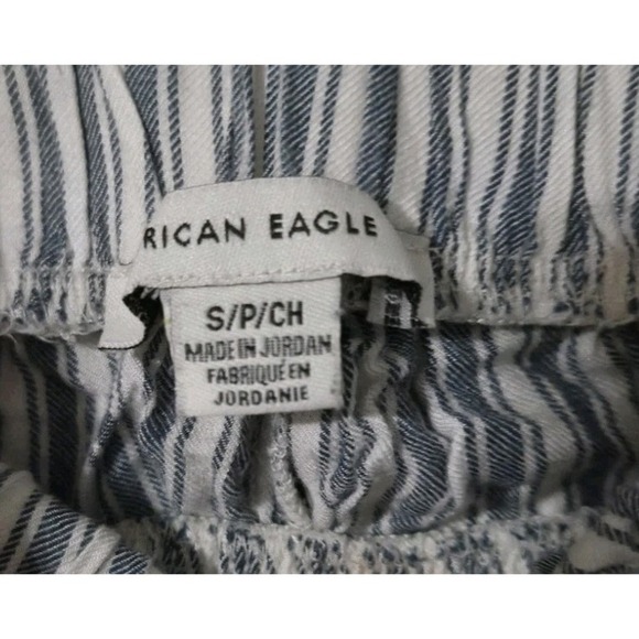 American eagle striped ruffled shorts blue white size Small - Picture 2 of 4